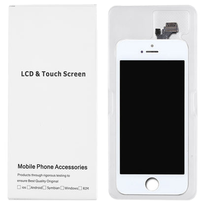 Boîte blanche d'emballage en carton de 50 pièces pour écran LCD et numériseur iPhone 5, assemblage complet