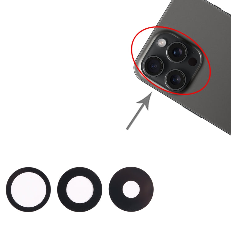 Pour iPhone 15 Pro Objectif de caméra arrière 3 en 1