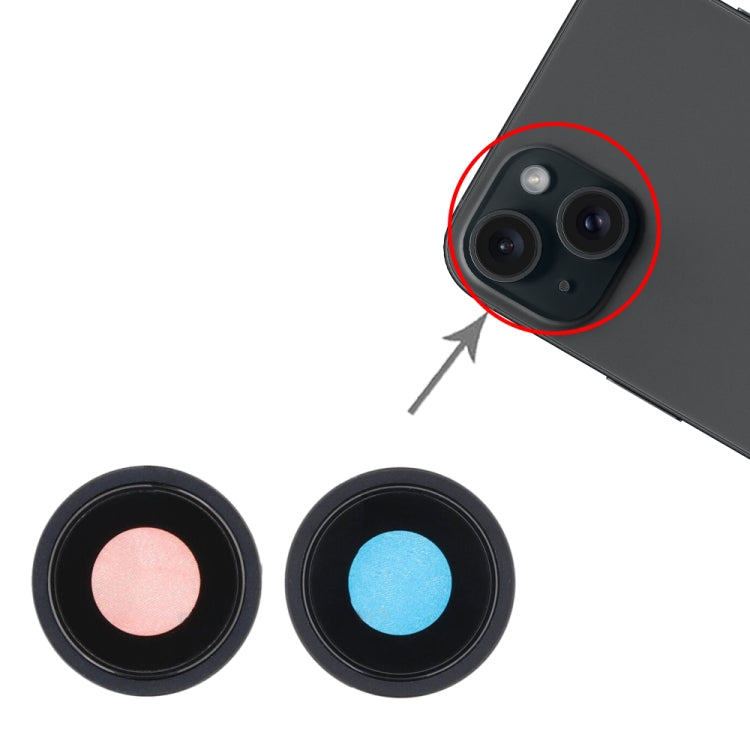 Pour iPhone 15/15 Plus 1 jeu de couvercle d'objectif d'appareil photo