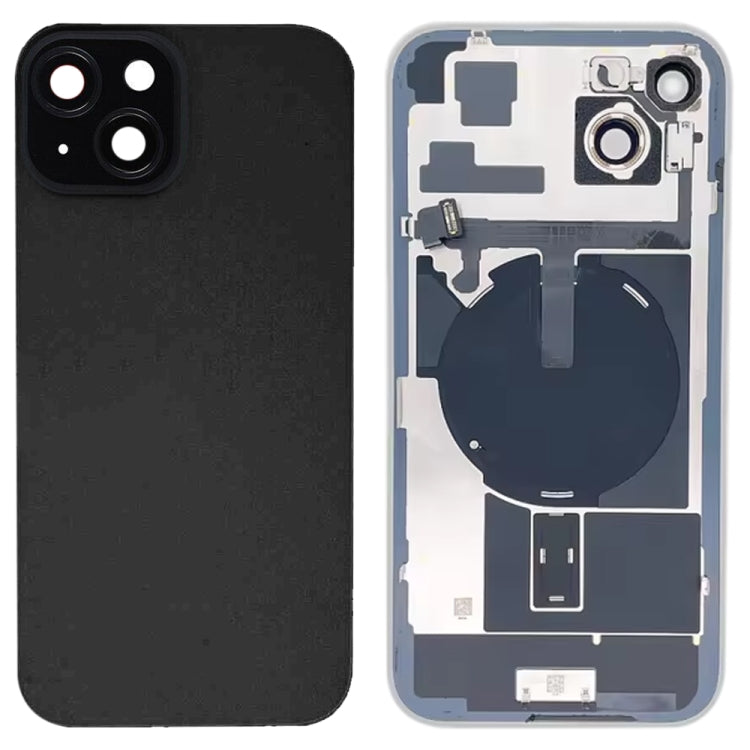 Pour iPhone 15 Plus Couvercle arrière de batterie en verre avec support de flash + module de chargement sans fil