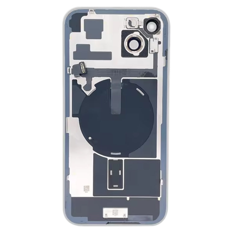 Pour iPhone 15 Plus Couvercle arrière de batterie en verre avec support de flash + module de chargement sans fil