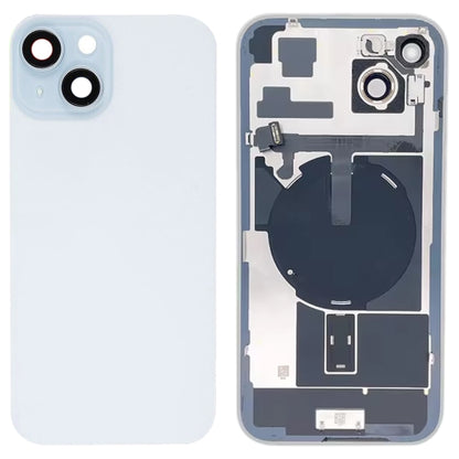 Pour iPhone 15 Plus Couvercle arrière de batterie en verre avec support de flash + module de chargement sans fil