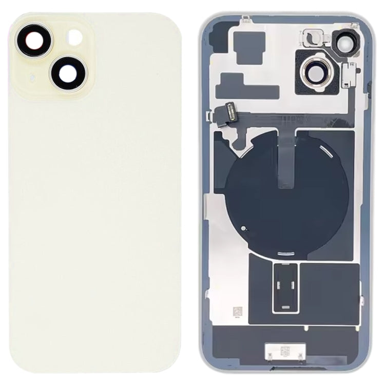 Pour iPhone 15 Plus Couvercle arrière de batterie en verre avec support de flash + module de chargement sans fil