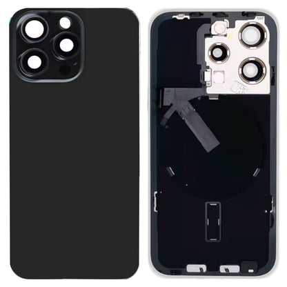 Pour iPhone 15 Pro Couvercle arrière de batterie en verre avec support de flash + module de chargement sans fil