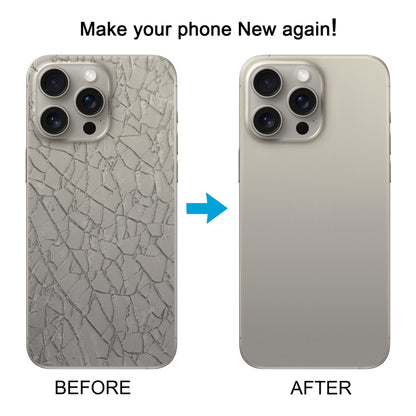 Pour iPhone 15 Pro Couvercle arrière de batterie en verre avec support de flash + module de chargement sans fil