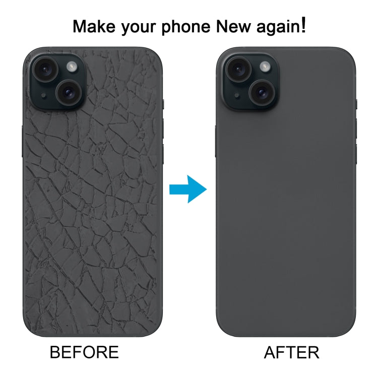 Pour iPhone 15 Couvercle arrière de batterie en verre avec support de flash + module de chargement sans fil