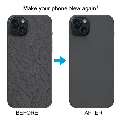 Pour iPhone 15 Couvercle arrière de batterie en verre avec support de flash + module de chargement sans fil