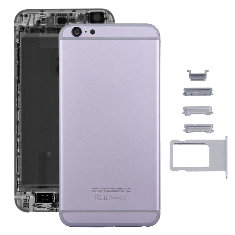 5 en 1 pour iPhone 6s Plus (couvercle arrière + plateau pour cartes + touche de contrôle du volume + bouton d'alimentation + touche de vibrateur pour interrupteur muet) Couvercle de boîtier complet (or + noir)