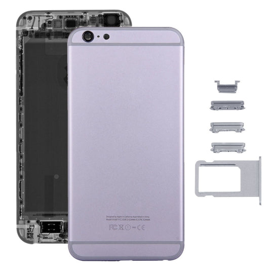 5 en 1 pour iPhone 6s Plus (couvercle arrière + plateau pour cartes + touche de contrôle du volume + bouton d'alimentation + touche de vibrateur pour interrupteur muet) Couvercle de boîtier complet (or + noir)
