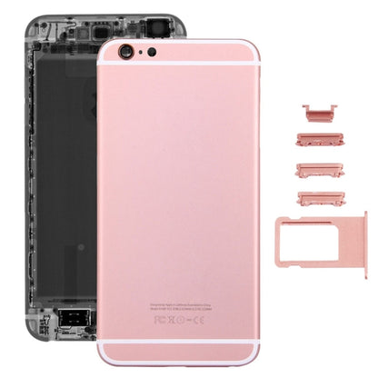 5 en 1 pour iPhone 6s Plus (couvercle arrière + plateau pour cartes + touche de contrôle du volume + bouton d'alimentation + touche de vibrateur pour interrupteur muet) Couvercle de boîtier complet (or + noir)