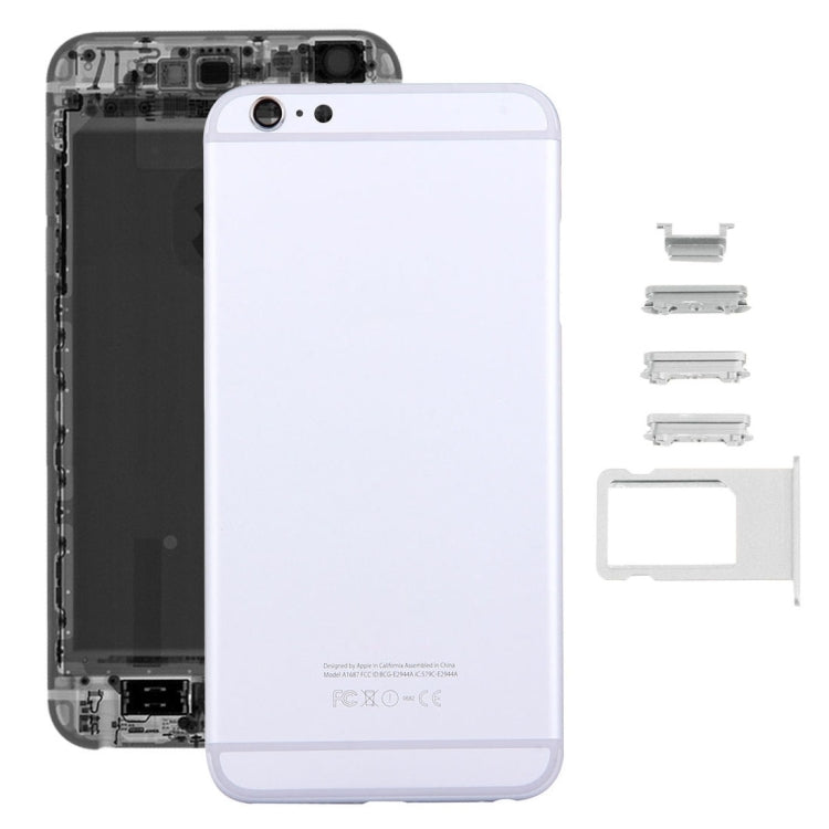 5 en 1 pour iPhone 6s Plus (couvercle arrière + plateau pour cartes + touche de contrôle du volume + bouton d'alimentation + touche de vibrateur pour interrupteur muet) Couvercle de boîtier complet (or + noir)