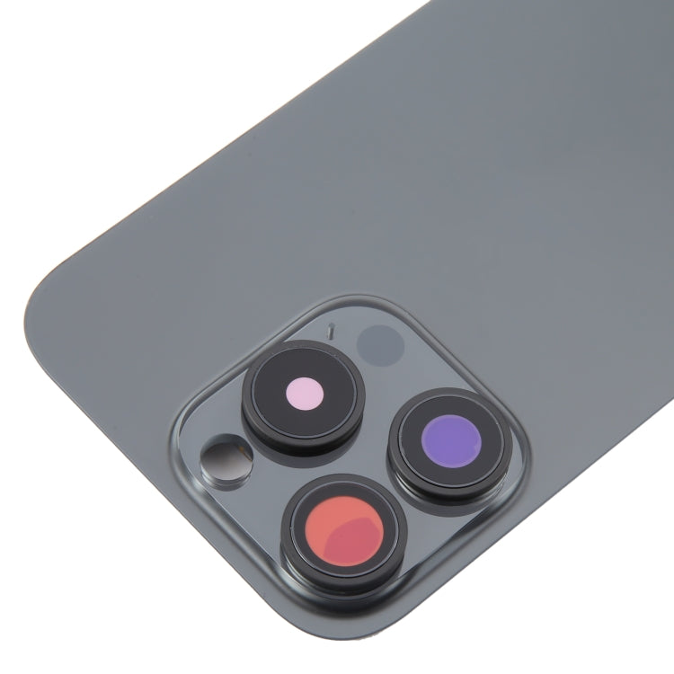 Pour iPhone 16 Pro Max Coque arrière de batterie d'origine en verre avec couvercle d'objectif d'appareil photo