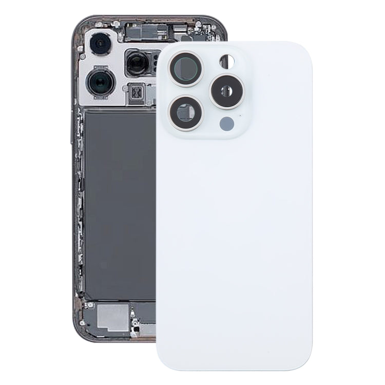 Pour iPhone 16 Pro Max Coque arrière de batterie d'origine en verre avec couvercle d'objectif d'appareil photo