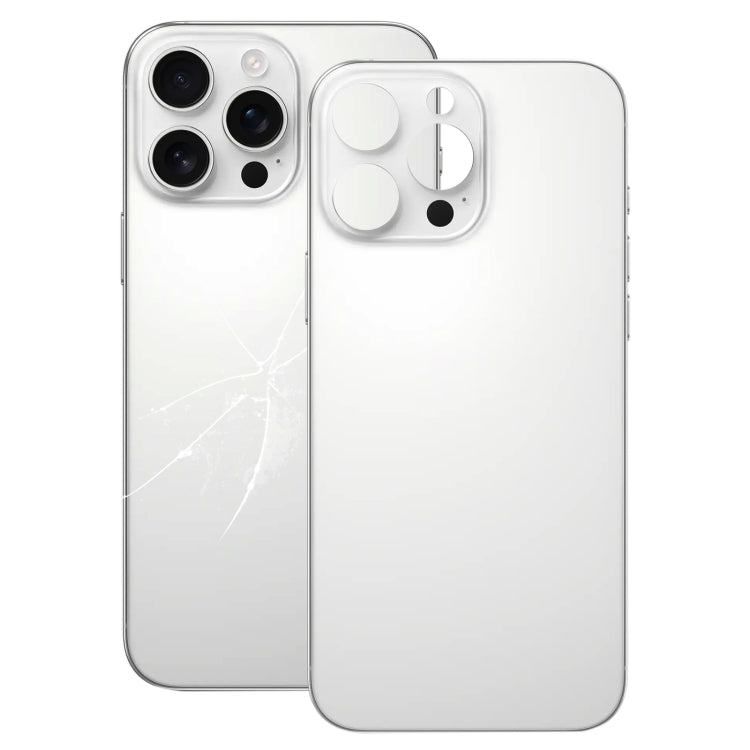 Pour iPhone 16 Pro Remplacement facile du grand trou de caméra arrière en verre de la batterie