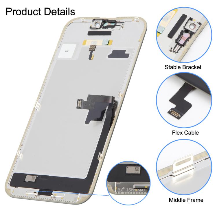 Écran OLED souple GX pour iPhone 16 Pro Max, For iPhone 16 Pro Max(GX Soft LCD)