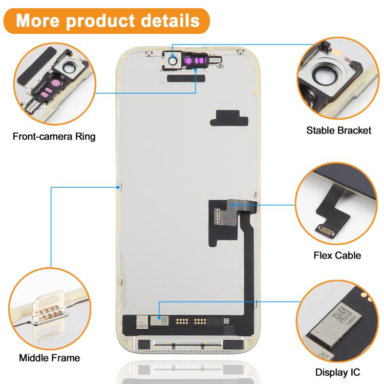 Écran OLED souple HXL pour iPhone 16 Pro, For iPhone 16 Pro