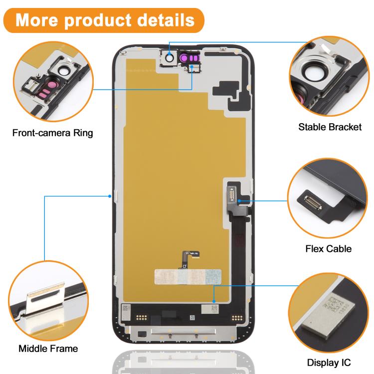 Écran OLED souple HXL pour iPhone 16 Plus, For iPhone 16 Plus