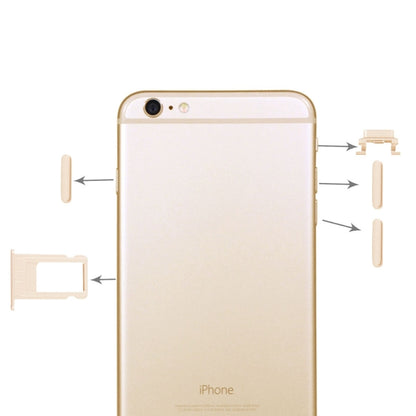 4 en 1 pour iPhone 6 Plus (plateau de carte + touche de contrôle du volume + bouton d'alimentation + touche de vibrateur pour interrupteur muet)