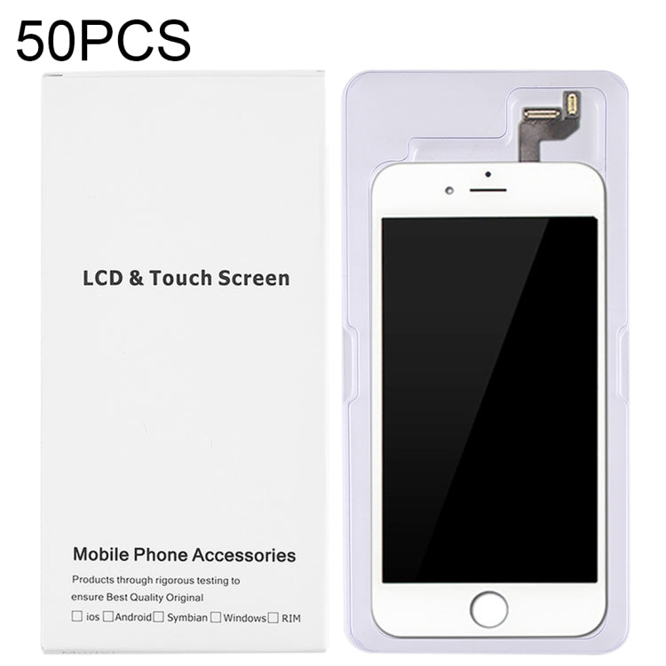 Boîte blanche d'emballage en carton de 50 pièces pour écran LCD et numériseur iPhone 6s Plus et 6 Plus, assemblage complet