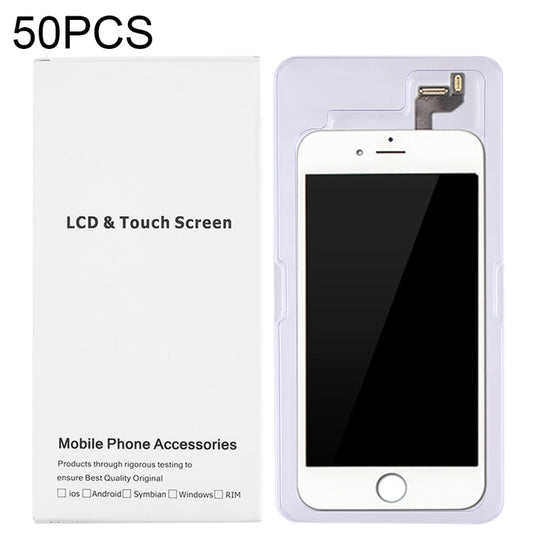 Boîte blanche d'emballage en carton de 50 pièces pour écran LCD et numériseur iPhone 6s Plus et 6 Plus, assemblage complet