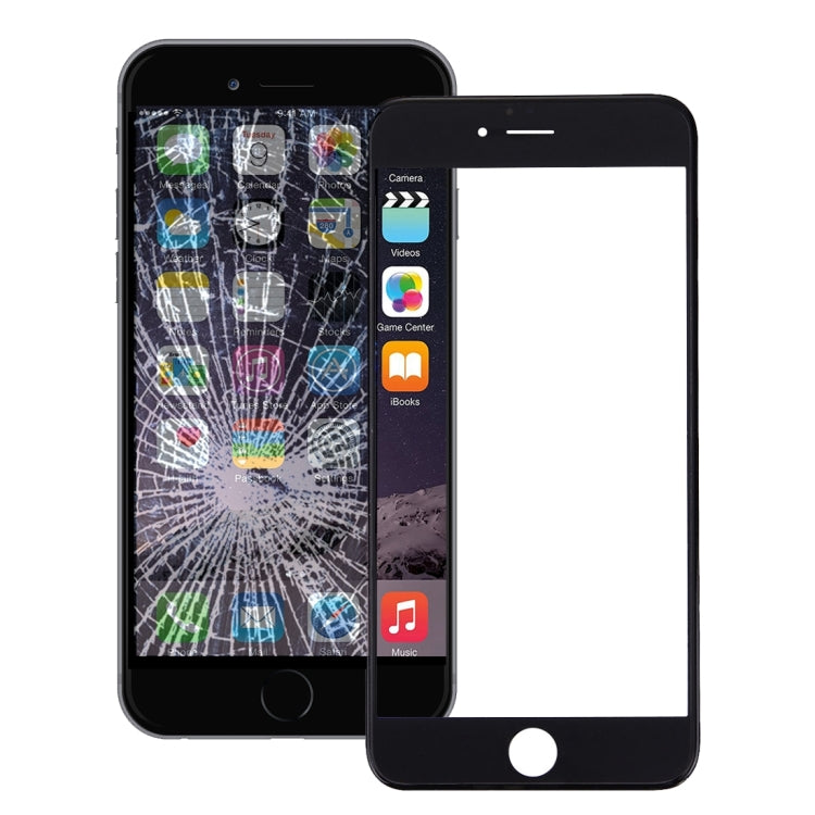 Lentille extérieure en verre de l'écran avant avec cadre de lunette d'écran LCD avant et adhésif OCA optiquement transparent pour iPhone 6 Plus