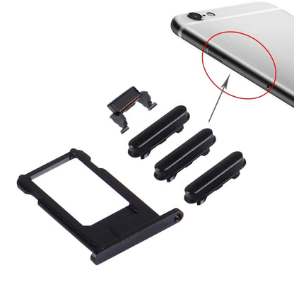4 en 1 pour iPhone 6s (plateau de carte + touche de contrôle du volume + bouton d'alimentation + touche de vibrateur pour interrupteur muet)
