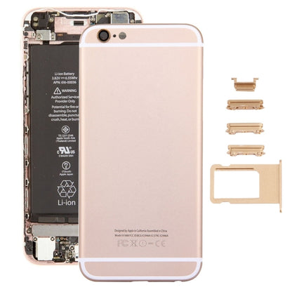 5 en 1 pour iPhone 6s (couvercle arrière + plateau pour cartes + touche de contrôle du volume + bouton d'alimentation + touche de vibrateur pour interrupteur muet) Couvercle de boîtier complet