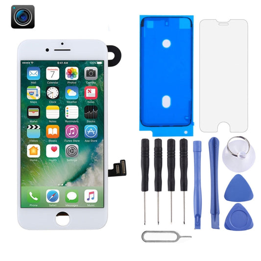 L'assemblage complet de l'écran LCD et du numériseur comprend une caméra frontale pour iPhone 7