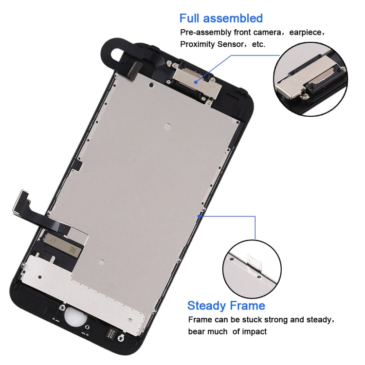 L'assemblage complet de l'écran LCD et du numériseur comprend une caméra frontale pour iPhone 7