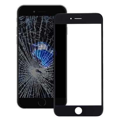 Lentille extérieure en verre de l'écran avant avec cadre de lunette d'écran LCD avant et adhésif optiquement transparent OCA pour iPhone 7