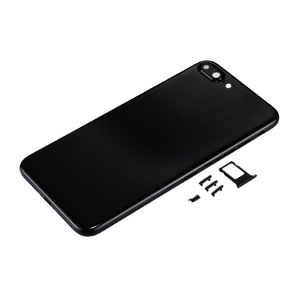 6 en 1 pour iPhone 7 Plus (couverture arrière + plateau pour cartes + touche de contrôle du volume + bouton d'alimentation + interrupteur muet, touche vibrateur + panneau) Couvercle de boîtier complet (noir de jais)