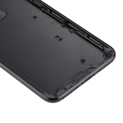 6 en 1 pour iPhone 7 Plus (couverture arrière + plateau pour cartes + touche de contrôle du volume + bouton d'alimentation + interrupteur muet, touche vibrateur + panneau) Couvercle de boîtier complet (noir de jais)