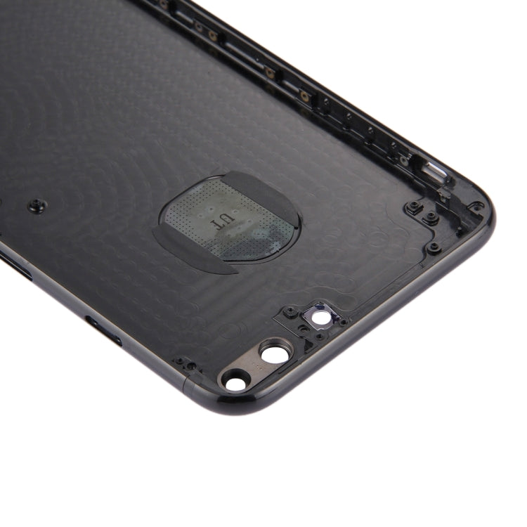 6 en 1 pour iPhone 7 Plus (couverture arrière + plateau pour cartes + touche de contrôle du volume + bouton d'alimentation + interrupteur muet, touche vibrateur + panneau) Couvercle de boîtier complet (noir de jais)