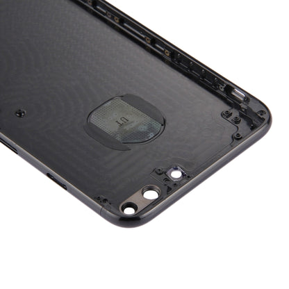 6 en 1 pour iPhone 7 Plus (couverture arrière + plateau pour cartes + touche de contrôle du volume + bouton d'alimentation + interrupteur muet, touche vibrateur + panneau) Couvercle de boîtier complet (noir de jais)