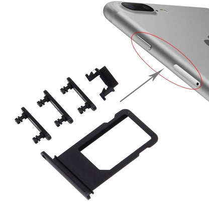 Plateau de carte + touche de contrôle du volume + bouton d'alimentation + touche de vibrateur pour interrupteur muet pour iPhone 7 Plus