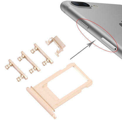 Plateau de carte + touche de contrôle du volume + bouton d'alimentation + touche de vibrateur pour interrupteur muet pour iPhone 7 Plus