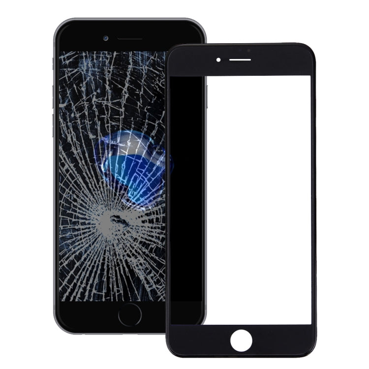 Lentille extérieure en verre de l'écran avant avec cadre de lunette d'écran LCD avant et adhésif OCA optiquement transparent pour iPhone 7 Plus