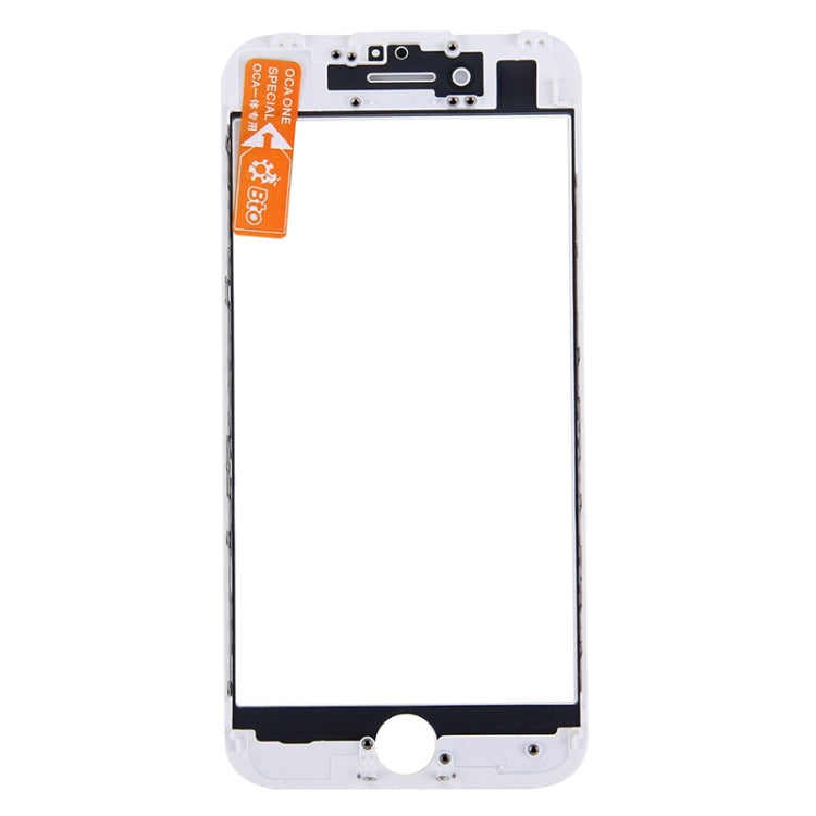 Lentille extérieure en verre de l'écran avant avec cadre de lunette d'écran LCD avant et adhésif OCA optiquement transparent pour iPhone 7 Plus