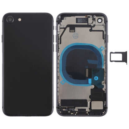 Ensemble couvercle arrière de la batterie avec touches latérales, vibrateur, sonnerie de haut-parleur, bouton d'alimentation, bouton de volume, câble flexible et plateau pour cartes pour iPhone 8