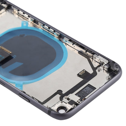 Ensemble couvercle arrière de la batterie avec touches latérales, vibrateur, sonnerie de haut-parleur, bouton d'alimentation, bouton de volume, câble flexible et plateau pour cartes pour iPhone 8