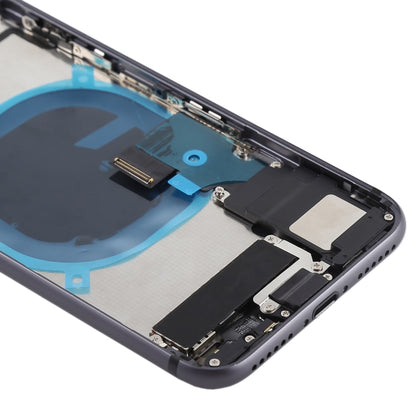 Ensemble couvercle arrière de la batterie avec touches latérales, vibrateur, sonnerie de haut-parleur, bouton d'alimentation, bouton de volume, câble flexible et plateau pour cartes pour iPhone 8