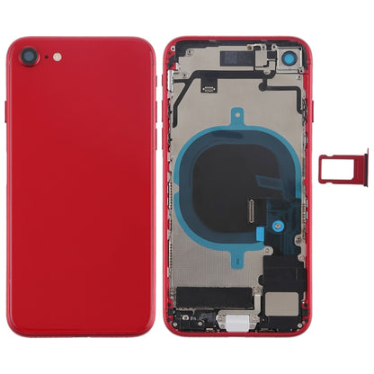 Ensemble couvercle arrière de la batterie avec touches latérales, vibrateur, sonnerie de haut-parleur, bouton d'alimentation, bouton de volume, câble flexible et plateau pour cartes pour iPhone 8