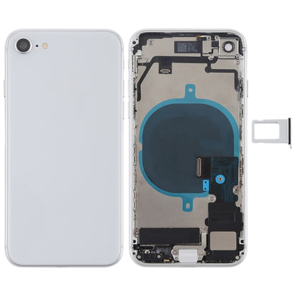 Ensemble couvercle arrière de la batterie avec touches latérales, vibrateur, sonnerie de haut-parleur, bouton d'alimentation, bouton de volume, câble flexible et plateau pour cartes pour iPhone 8
