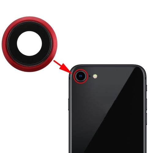 Lunette de caméra arrière avec cache d'objectif pour iPhone 8