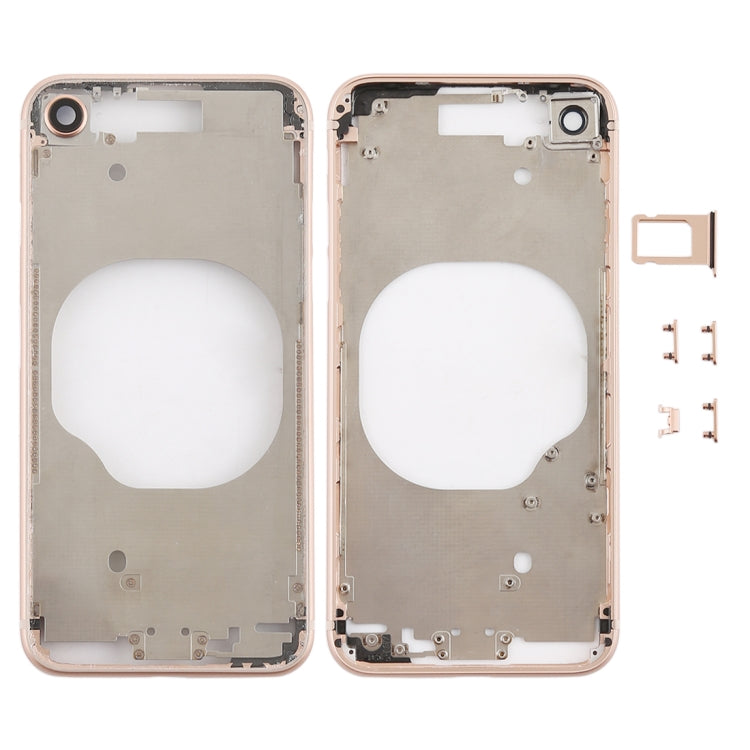 Coque arrière transparente avec objectif d'appareil photo, plateau pour carte SIM et touches latérales pour iPhone 8
