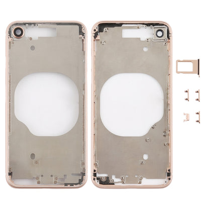 Coque arrière transparente avec objectif d'appareil photo, plateau pour carte SIM et touches latérales pour iPhone 8
