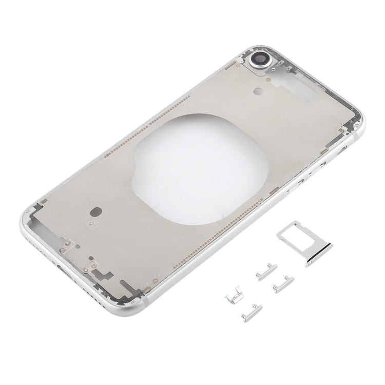 Coque arrière transparente avec objectif d'appareil photo, plateau pour carte SIM et touches latérales pour iPhone 8
