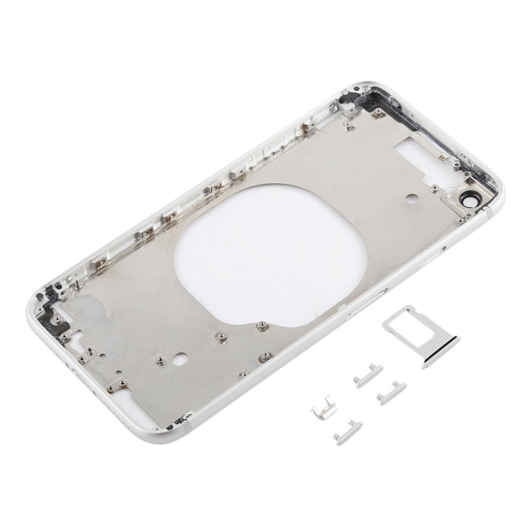 Coque arrière transparente avec objectif d'appareil photo, plateau pour carte SIM et touches latérales pour iPhone 8