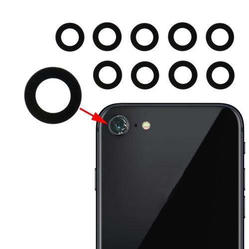 Objectif de caméra arrière 10 PCS pour iPhone 8