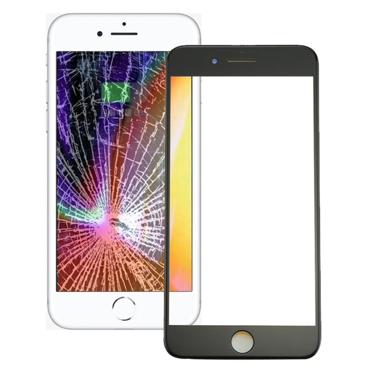 Lentille extérieure en verre de l'écran avant avec cadre de lunette d'écran LCD avant pour iPhone 8